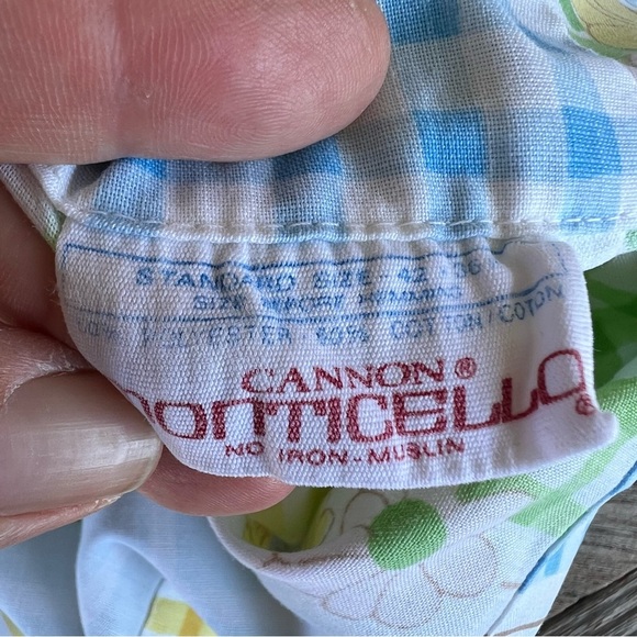 VTG Cannon Monticello Floral Patchwork Gingham 3-Piece Pillowcase Set 70s Cutter - Picture 4 of 9